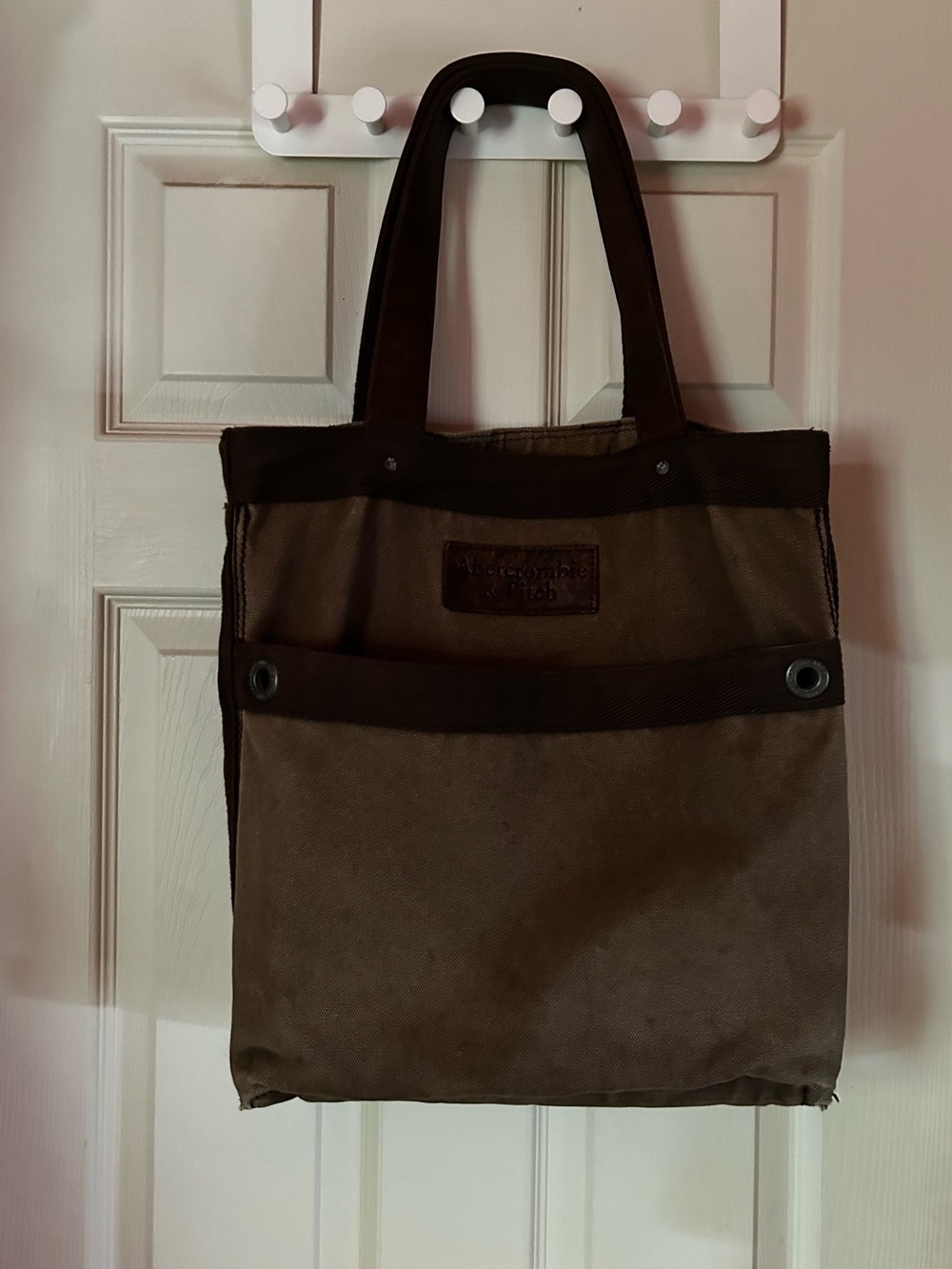 Abercrombie & Fitch Ragged Brown Canvas Tote Bag
